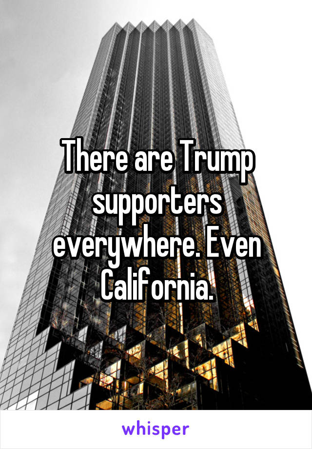 There are Trump supporters everywhere. Even California.