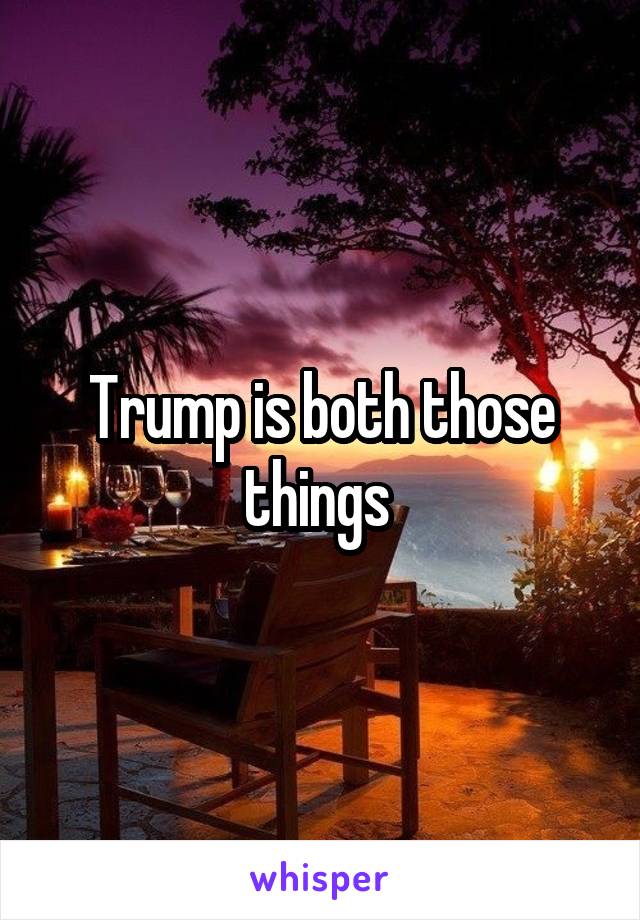 Trump is both those things 