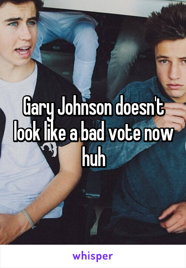 Gary Johnson doesn't look like a bad vote now huh