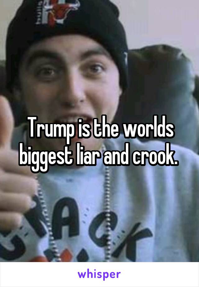 Trump is the worlds biggest liar and crook. 