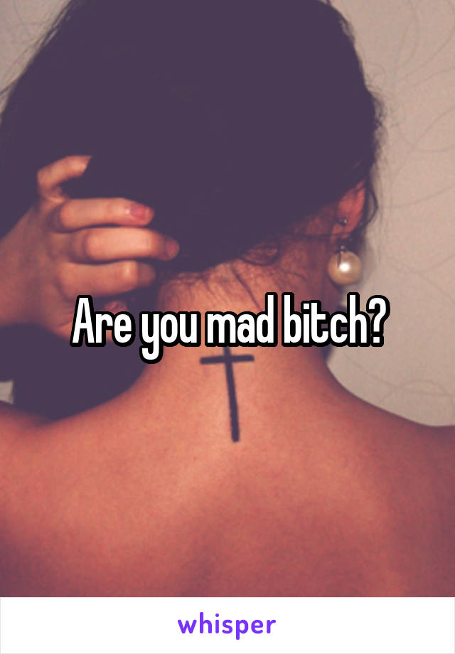 Are you mad bitch?