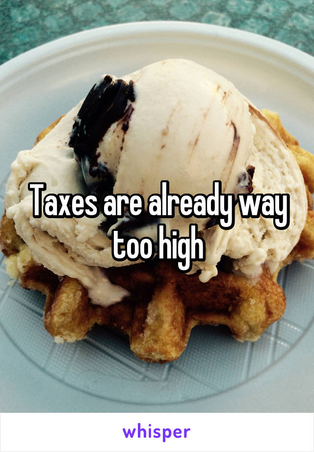 Taxes are already way too high