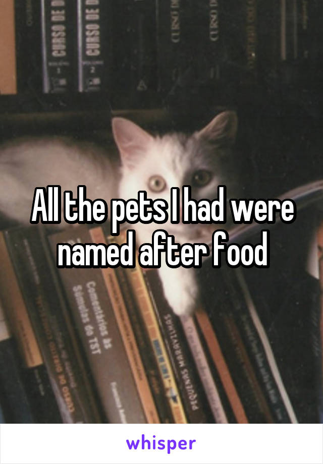 All the pets I had were named after food