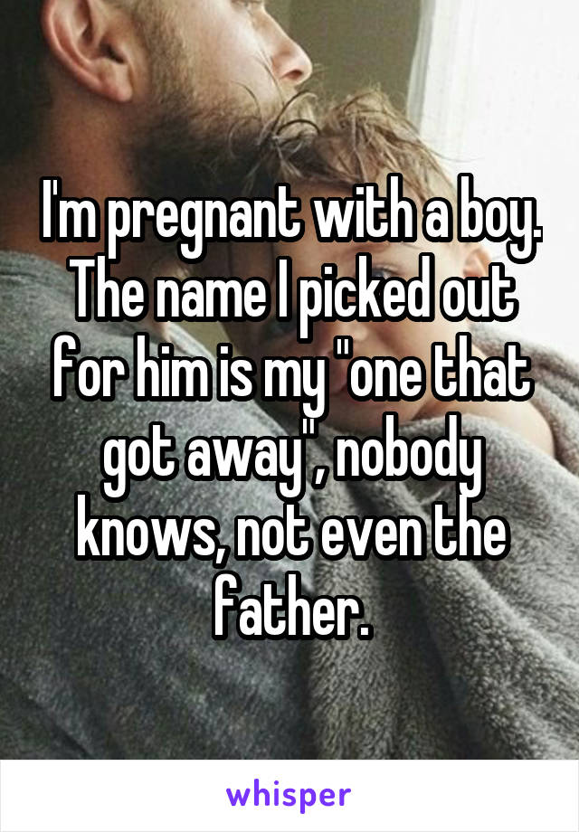 I'm pregnant with a boy.
The name I picked out for him is my "one that got away", nobody knows, not even the father.