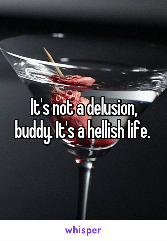 It's not a delusion, buddy. It's a hellish life. 