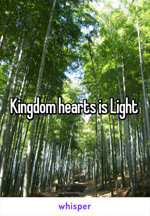 Kingdom hearts is Light 