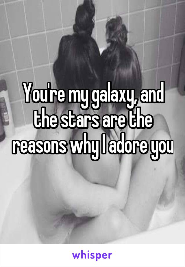 You're my galaxy, and the stars are the reasons why I adore you 