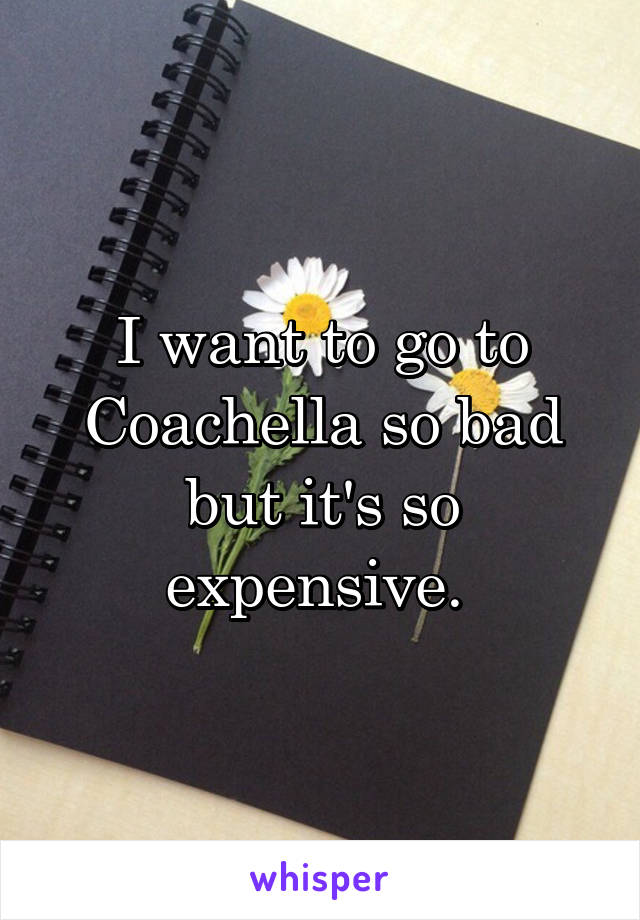  I want to go to Coachella so bad but it's so expensive. 