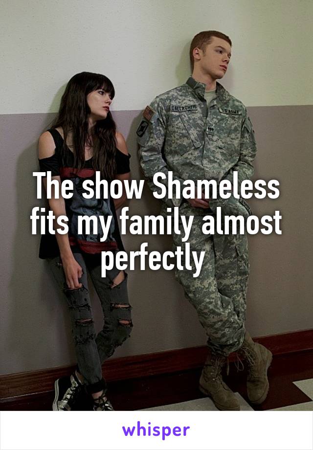The show Shameless fits my family almost perfectly 