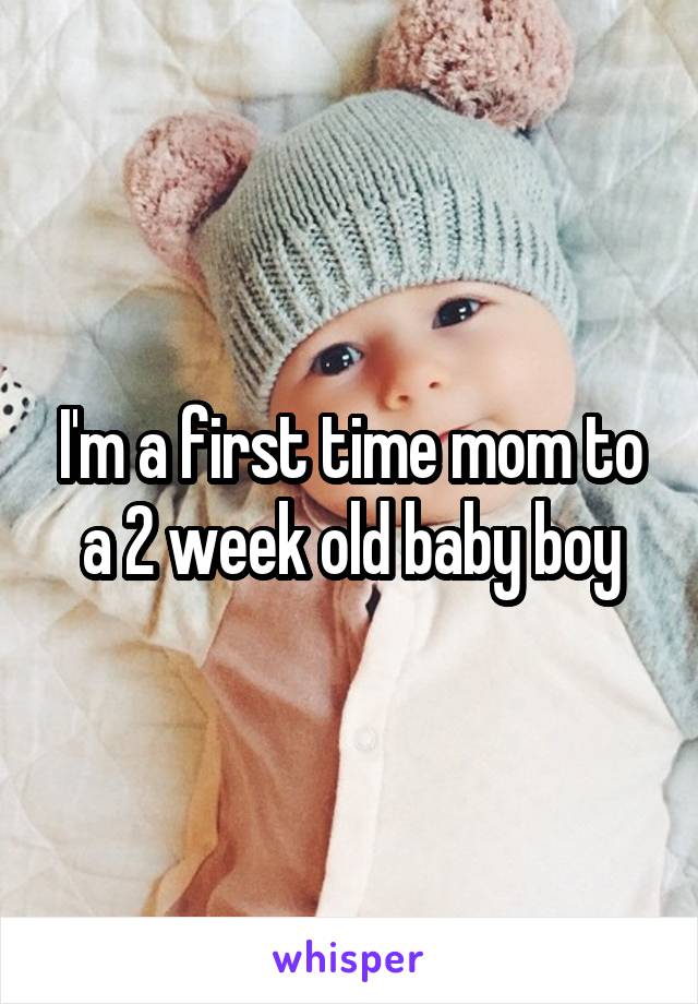 I'm a first time mom to a 2 week old baby boy