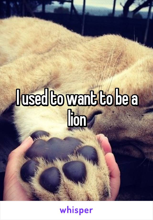 I used to want to be a lion