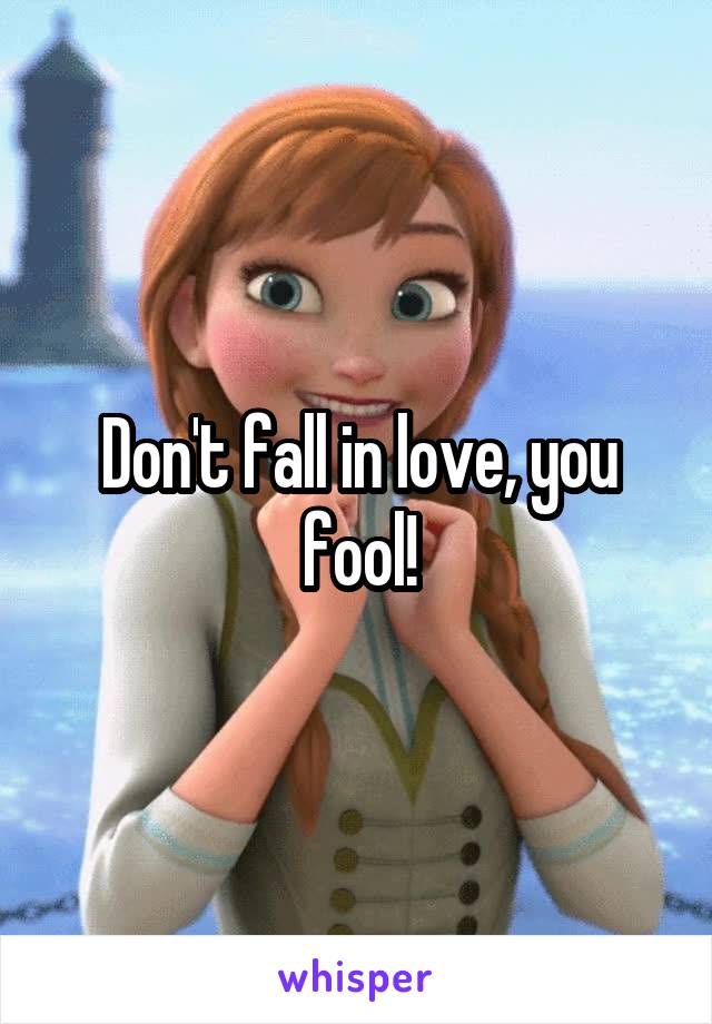Don't fall in love, you fool!