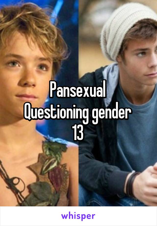 Pansexual 
Questioning gender 
13 