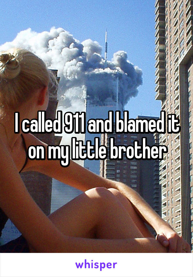 I called 911 and blamed it on my little brother