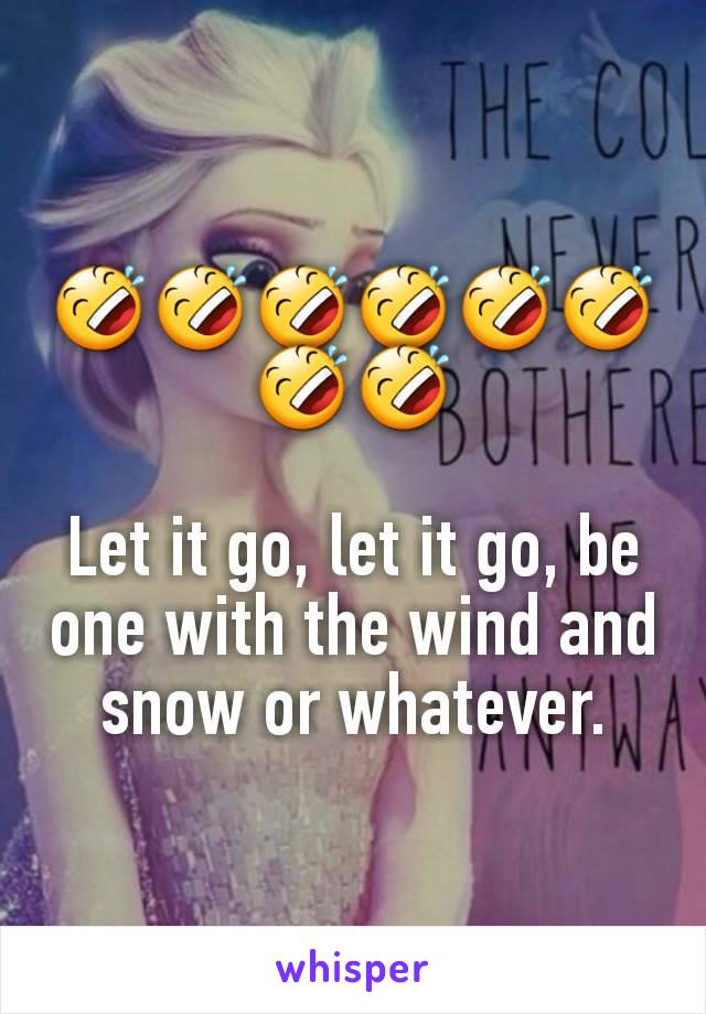 🤣🤣🤣🤣🤣🤣🤣🤣

Let it go, let it go, be one with the wind and snow or whatever.