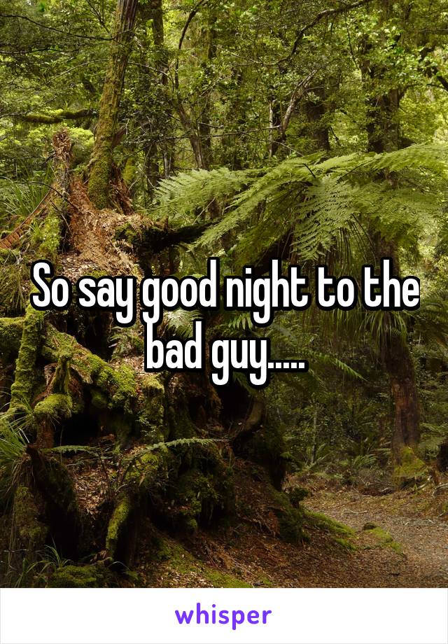 So say good night to the bad guy.....