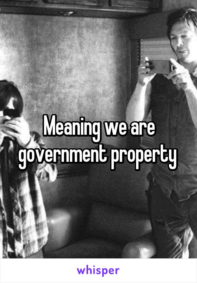 Meaning we are government property 