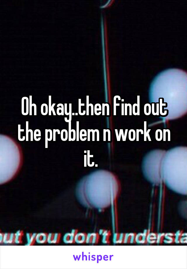 Oh okay..then find out the problem n work on it.  