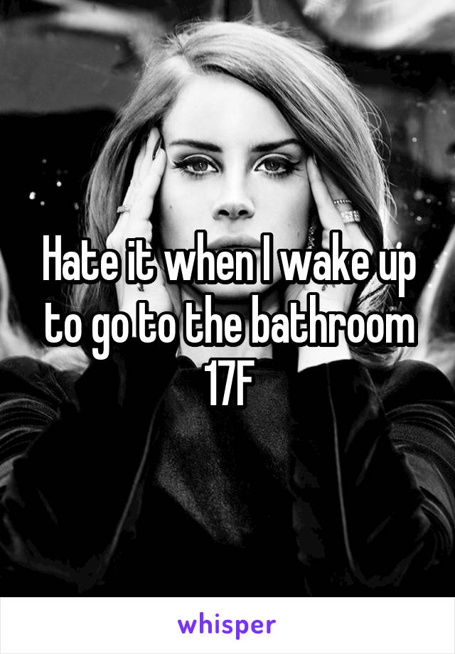 Hate it when I wake up to go to the bathroom 17F