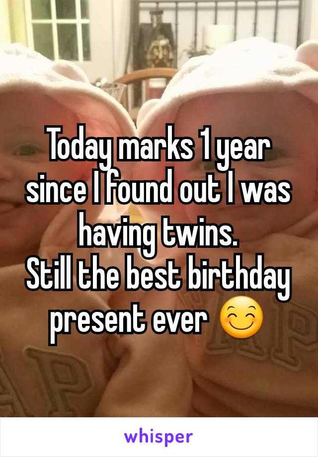 Today marks 1 year since I found out I was having twins.
Still the best birthday present ever 😊