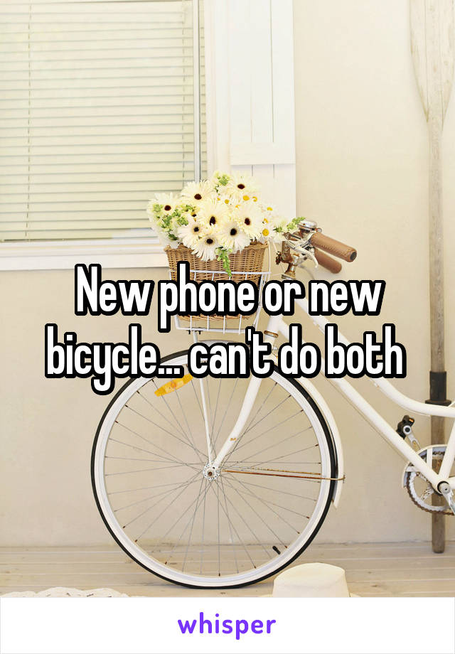 New phone or new bicycle... can't do both 