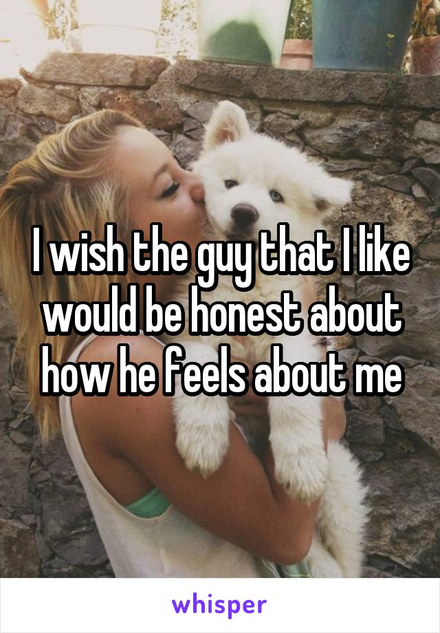 I wish the guy that I like would be honest about how he feels about me