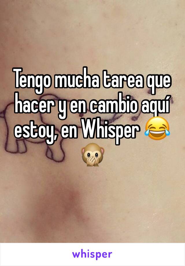 Tengo mucha tarea que hacer y en cambio aquí estoy, en Whisper 😂🙊