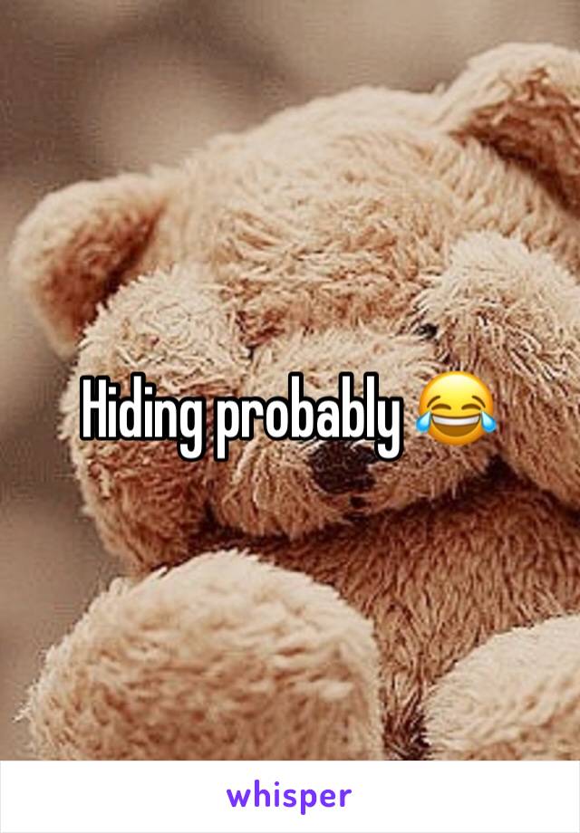 Hiding probably 😂