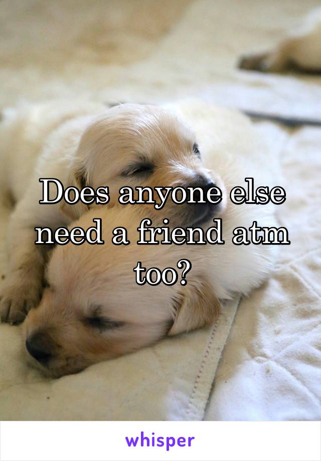 Does anyone else need a friend atm too?