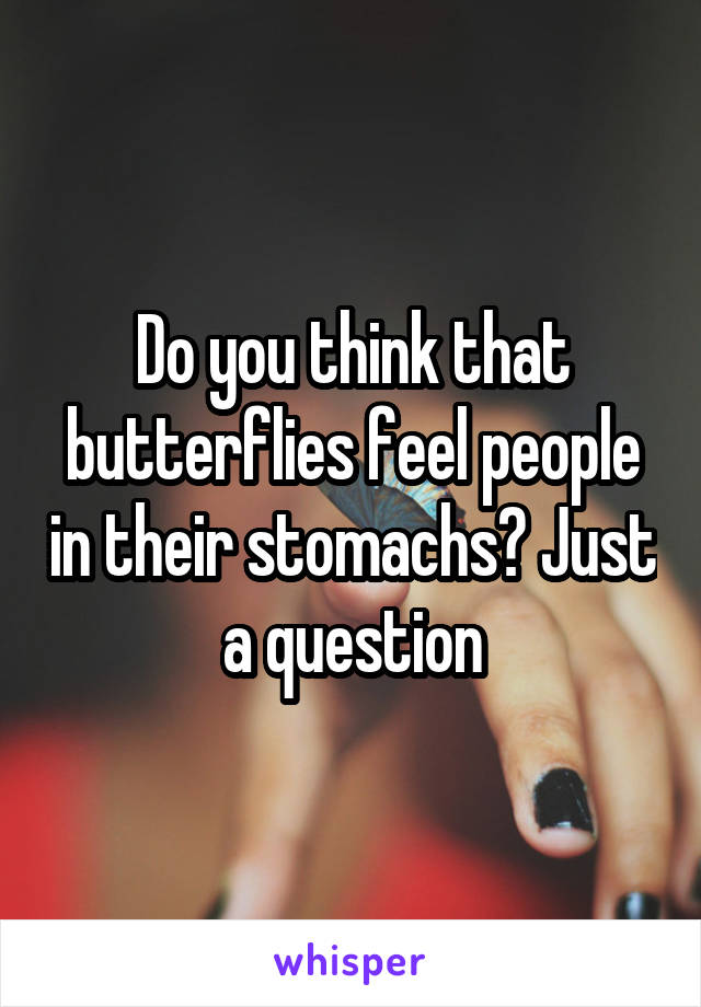 Do you think that butterflies feel people in their stomachs? Just a question