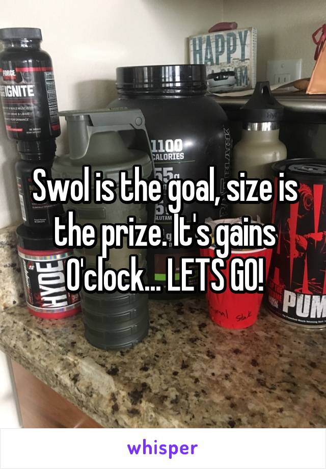 Swol is the goal, size is the prize. It's gains O'clock... LETS GO!