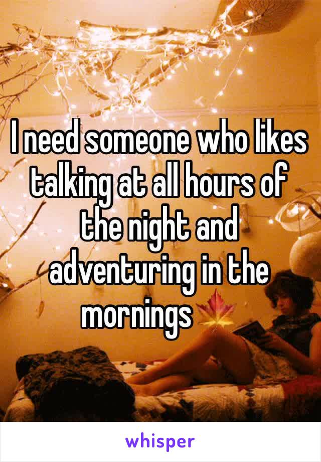 I need someone who likes talking at all hours of the night and adventuring in the mornings🍁