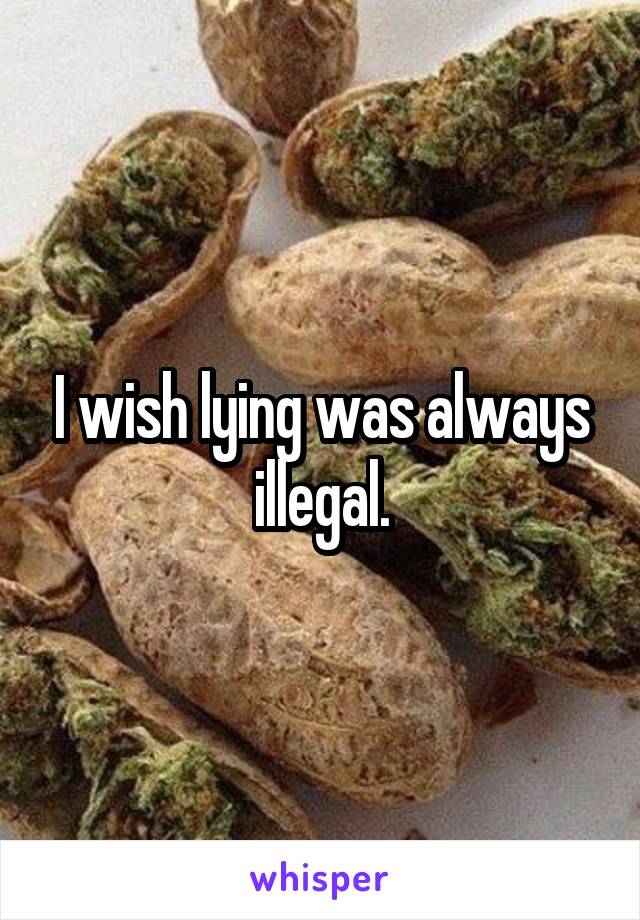 I wish lying was always illegal.