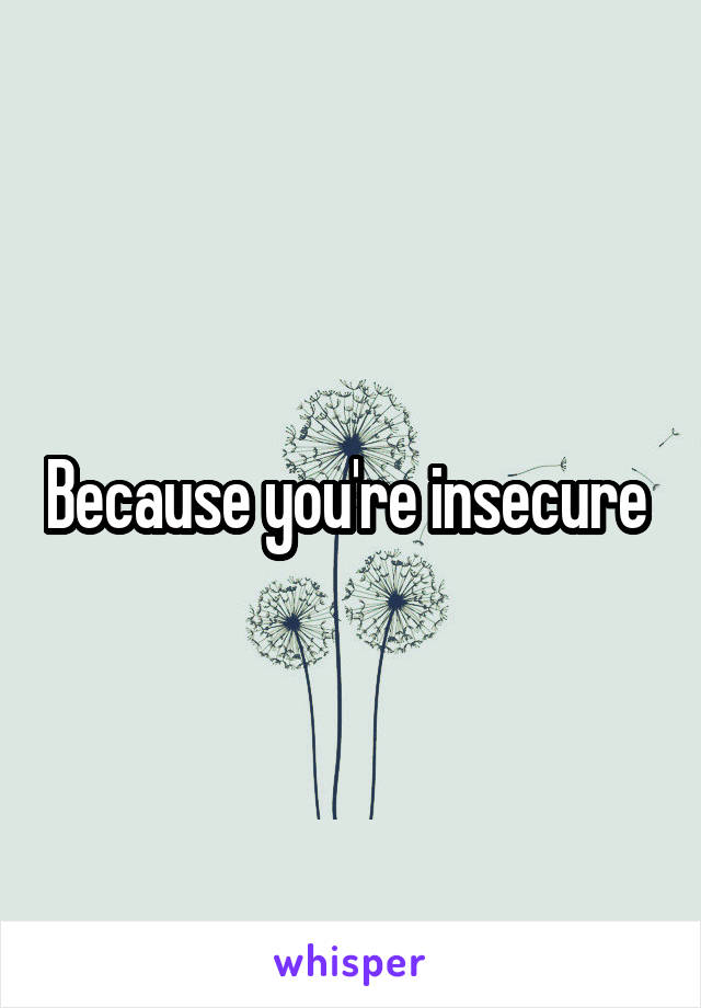 Because you're insecure 