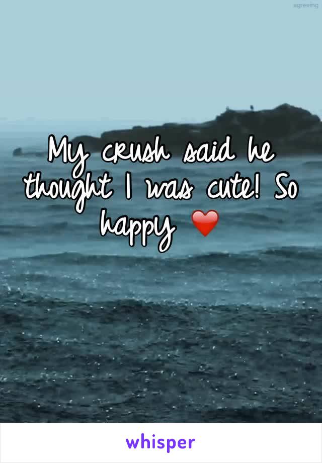 My crush said he thought I was cute! So happy ❤️