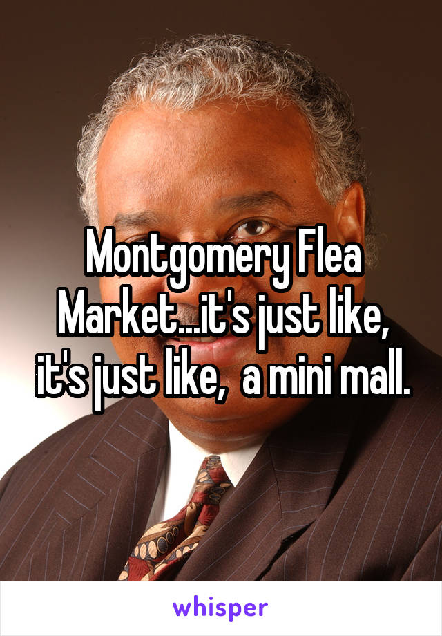 Montgomery Flea Market...it's just like, it's just like,  a mini mall.