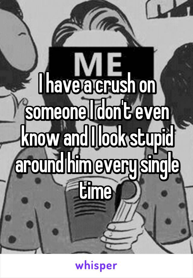  I have a crush on someone I don't even know and I look stupid around him every single time 