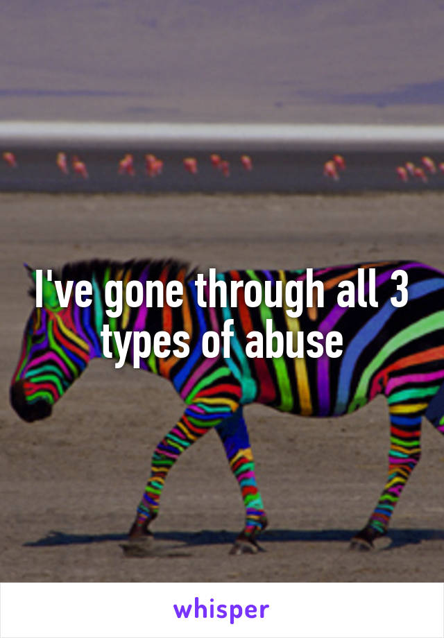 I've gone through all 3 types of abuse