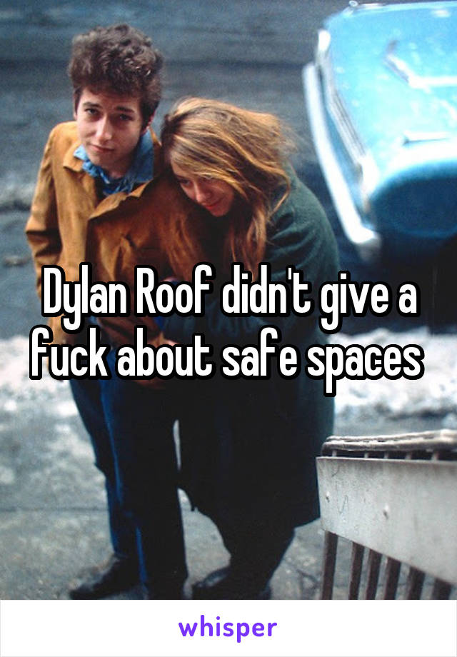 Dylan Roof didn't give a fuck about safe spaces 