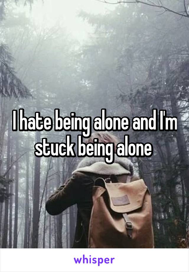 I hate being alone and I'm stuck being alone 