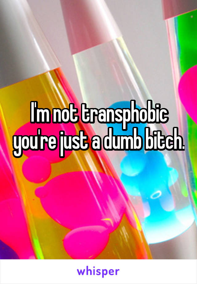 I'm not transphobic you're just a dumb bitch. 