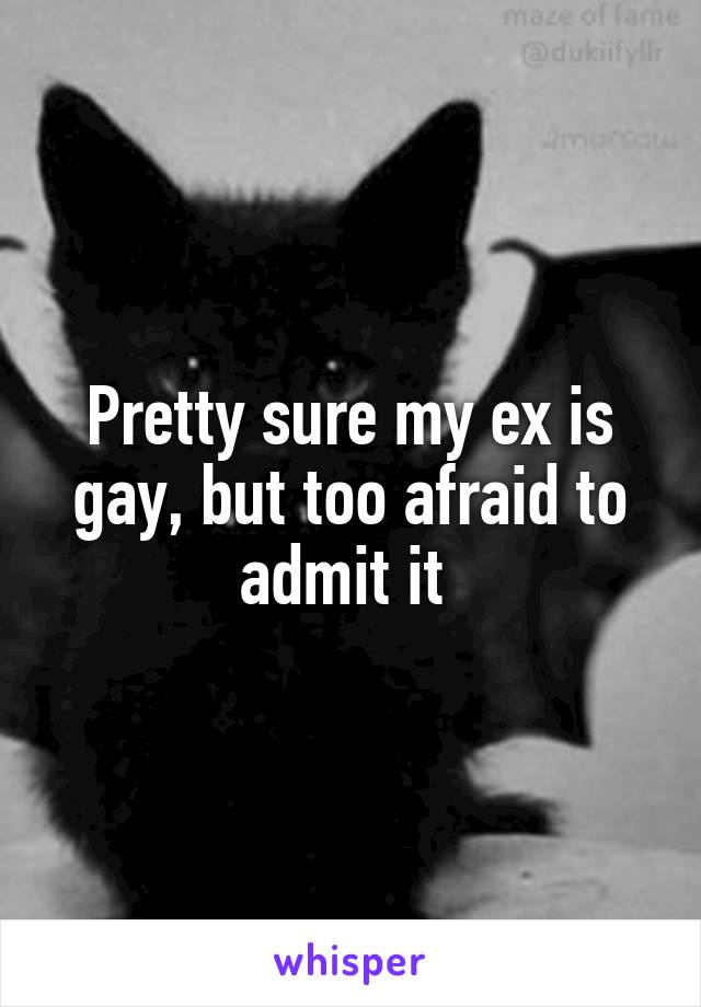 Pretty sure my ex is gay, but too afraid to admit it 