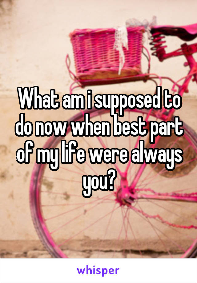 What am i supposed to do now when best part of my life were always you?