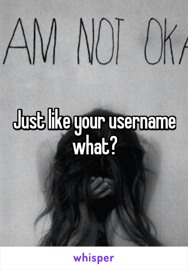 Just like your username what?