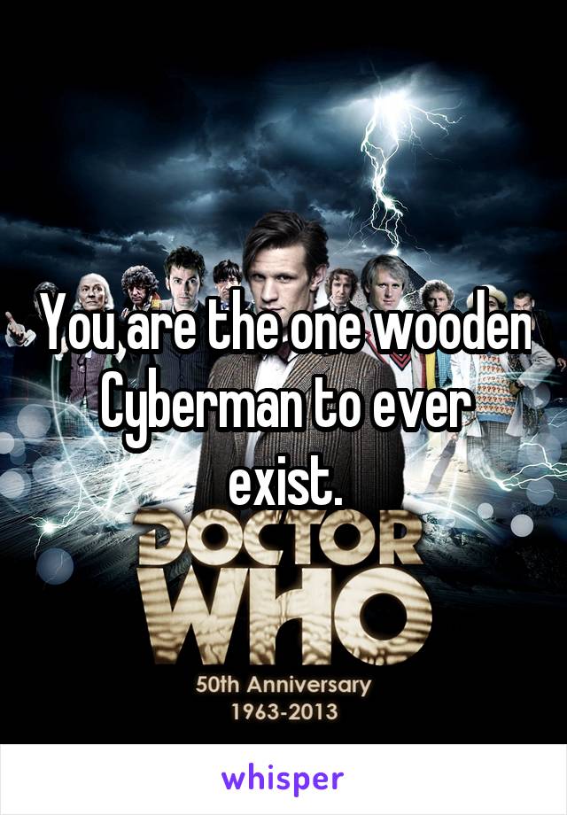 You are the one wooden Cyberman to ever exist.