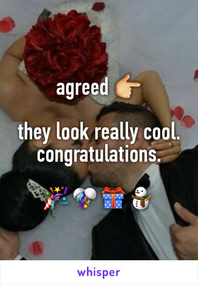 agreed 👉

they look really cool.  congratulations.

🎉🎊🎁⛄