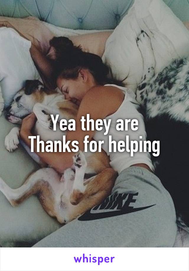 Yea they are
Thanks for helping