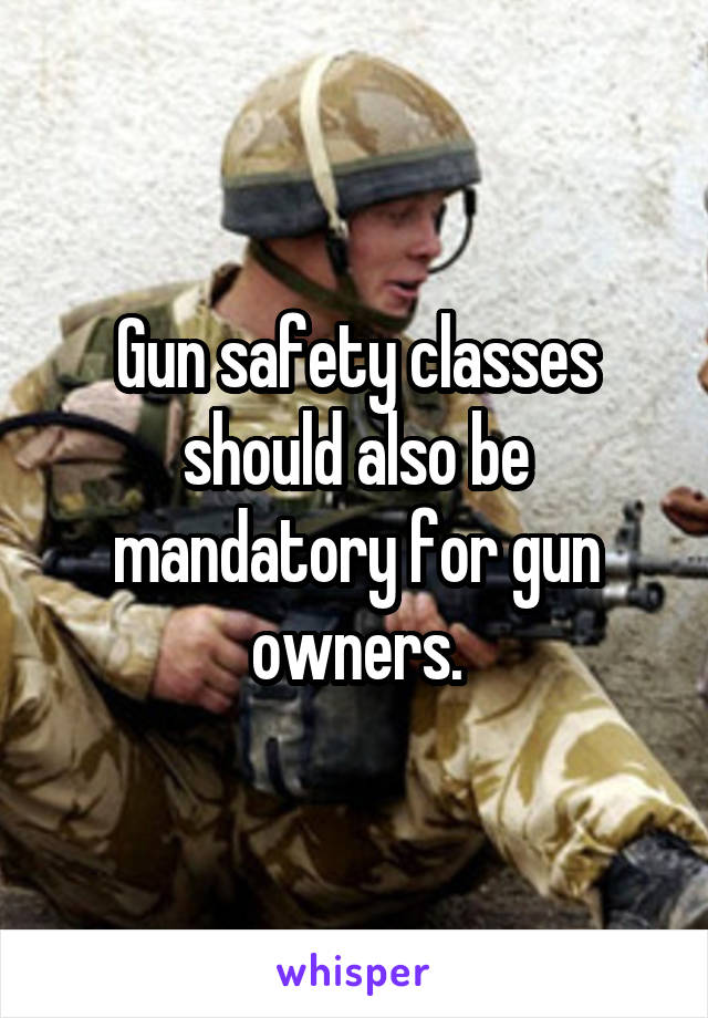 Gun safety classes should also be mandatory for gun owners.