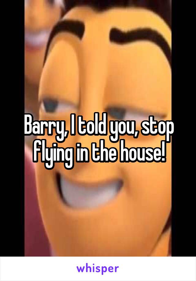 Barry, I told you, stop flying in the house!