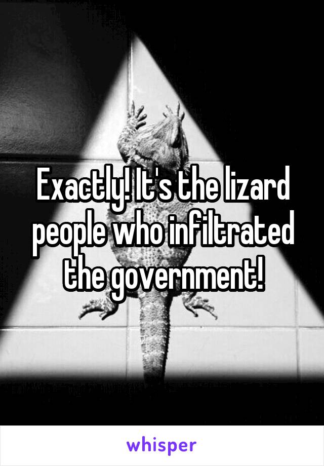 Exactly! It's the lizard people who infiltrated the government!
